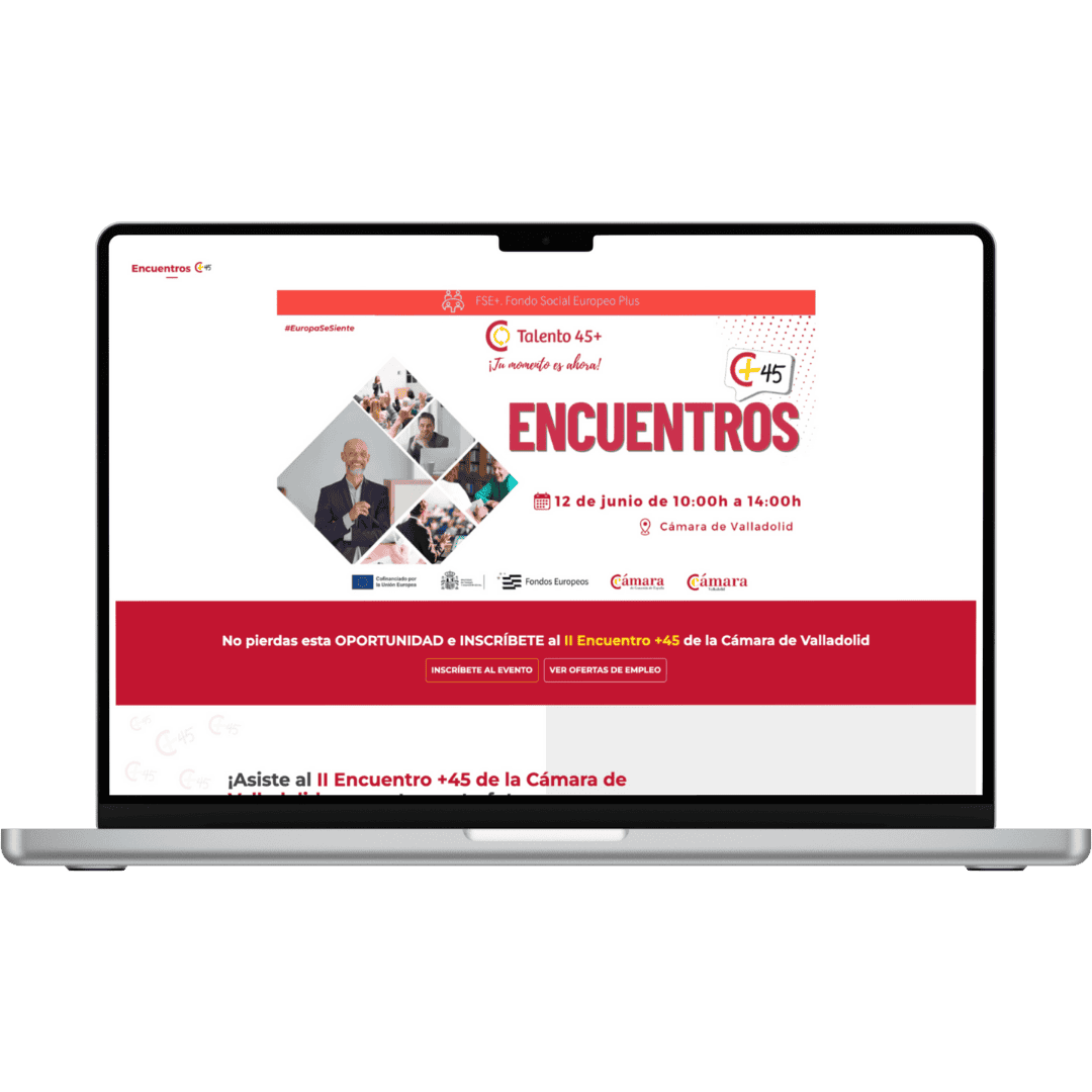Plataforma digital para la II Edición de Encuentros 45+ Valladolid Cámara como Soluciones para Ferias de Empleo