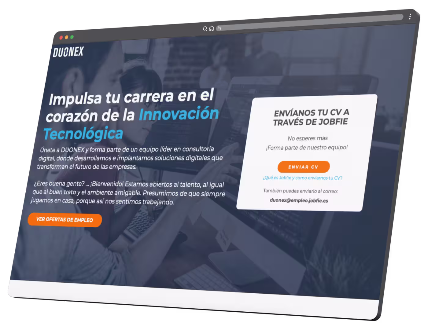 Mockup de página de trabaja con nosotros para empresas