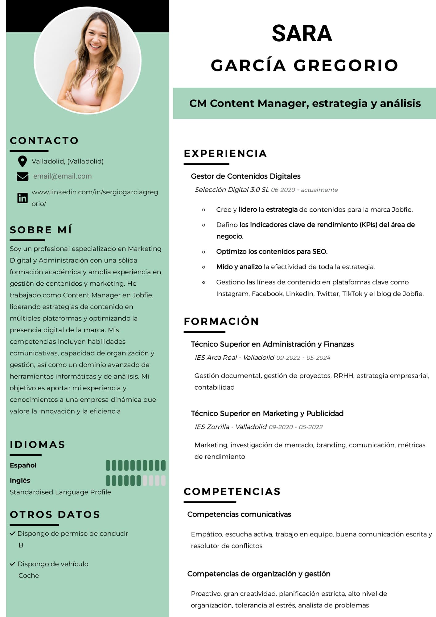 Plantilla CV gratuito profesional