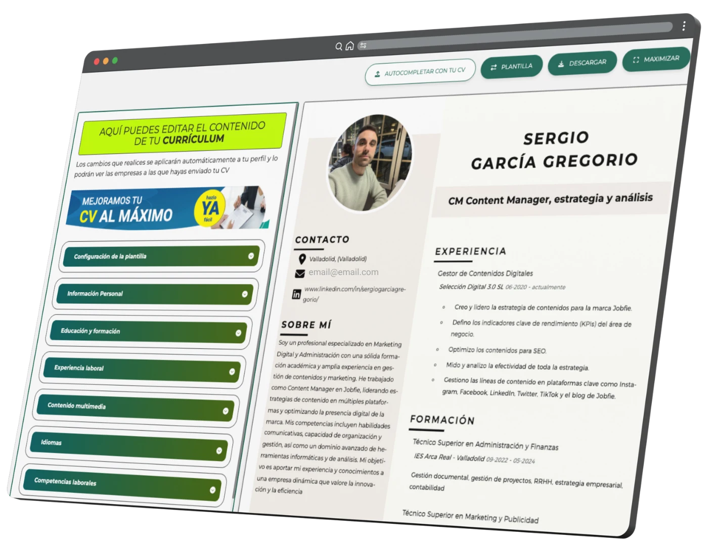 Creador de CVs con IA gratis